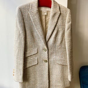 Perfect Woolen Escada Blazer Jacket With Lurex, Elegant Vintage Escada By Margaretha Ley