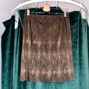 Falda vintage ESCADA de Margaretha Ley: falda de diseñador de los años 90 con estampado de efecto piel de serpiente