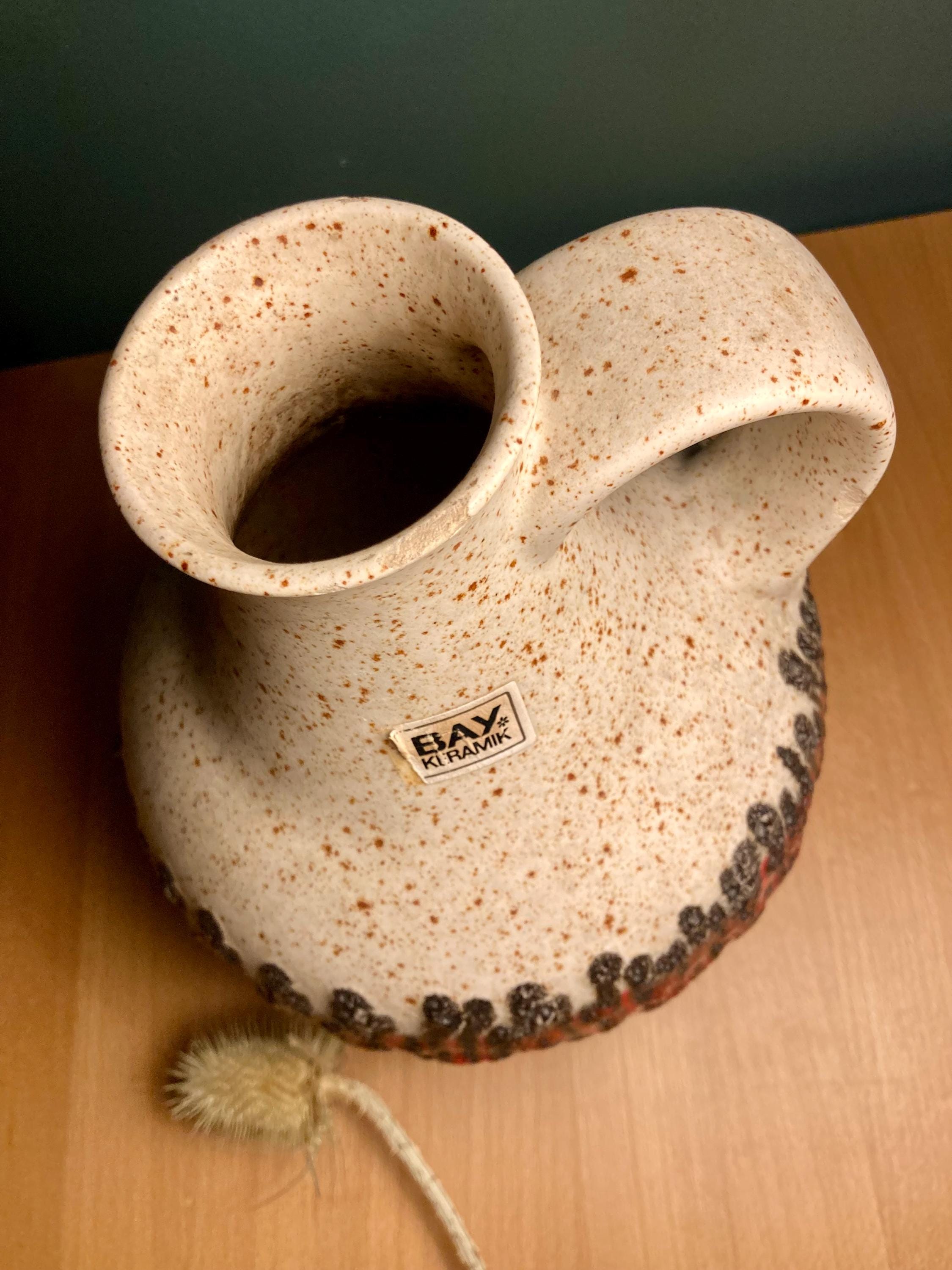 Vintage Bay Keramik Vase Jug, West German Pottery Fat Lava, With