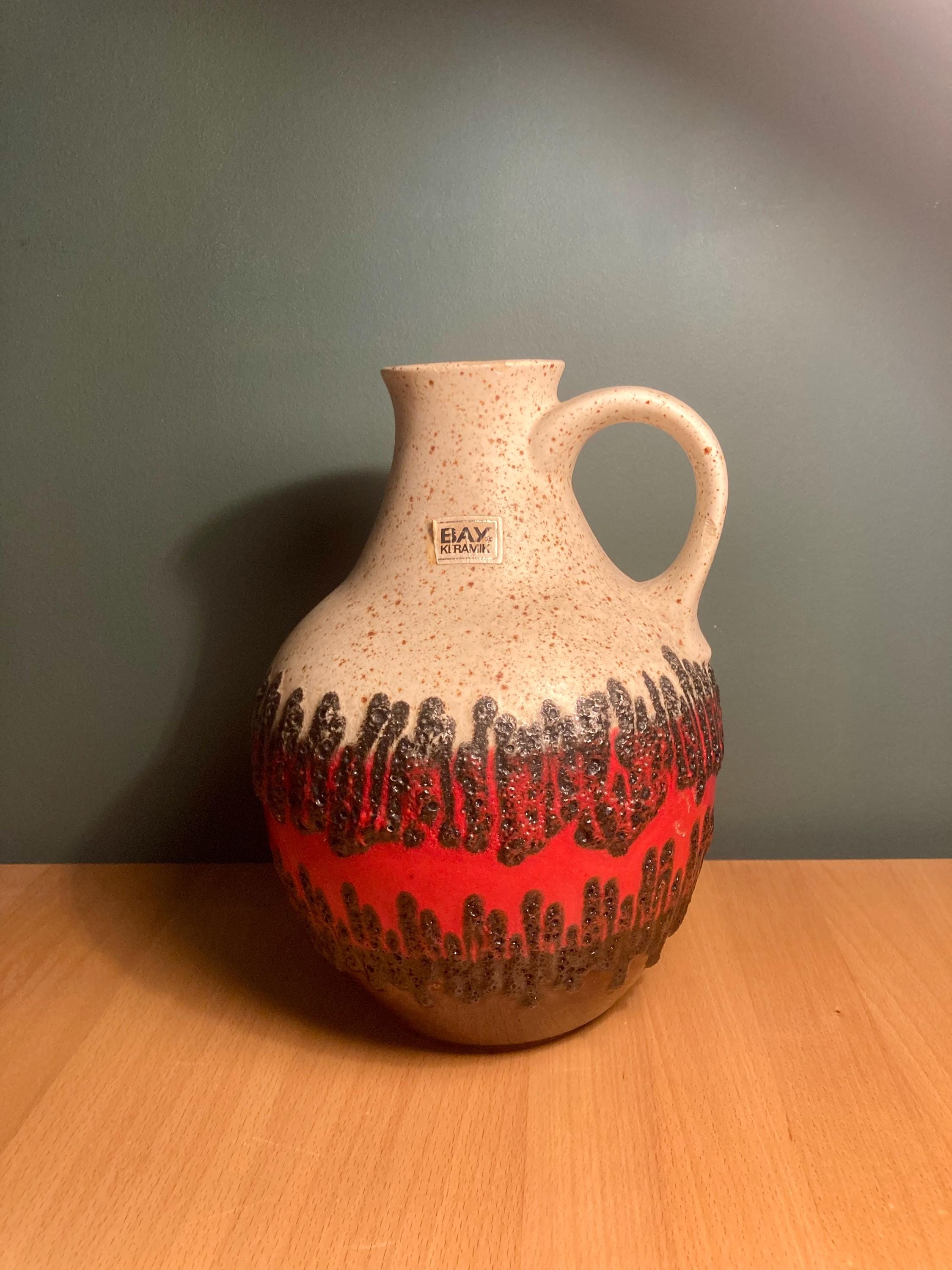 BAY.KERAMIK　西ドイツ製 ヴィンテージ 　FAT LAVA Vintage Bay Keramik Vase Jug, West German Pottery Fat Lava, With