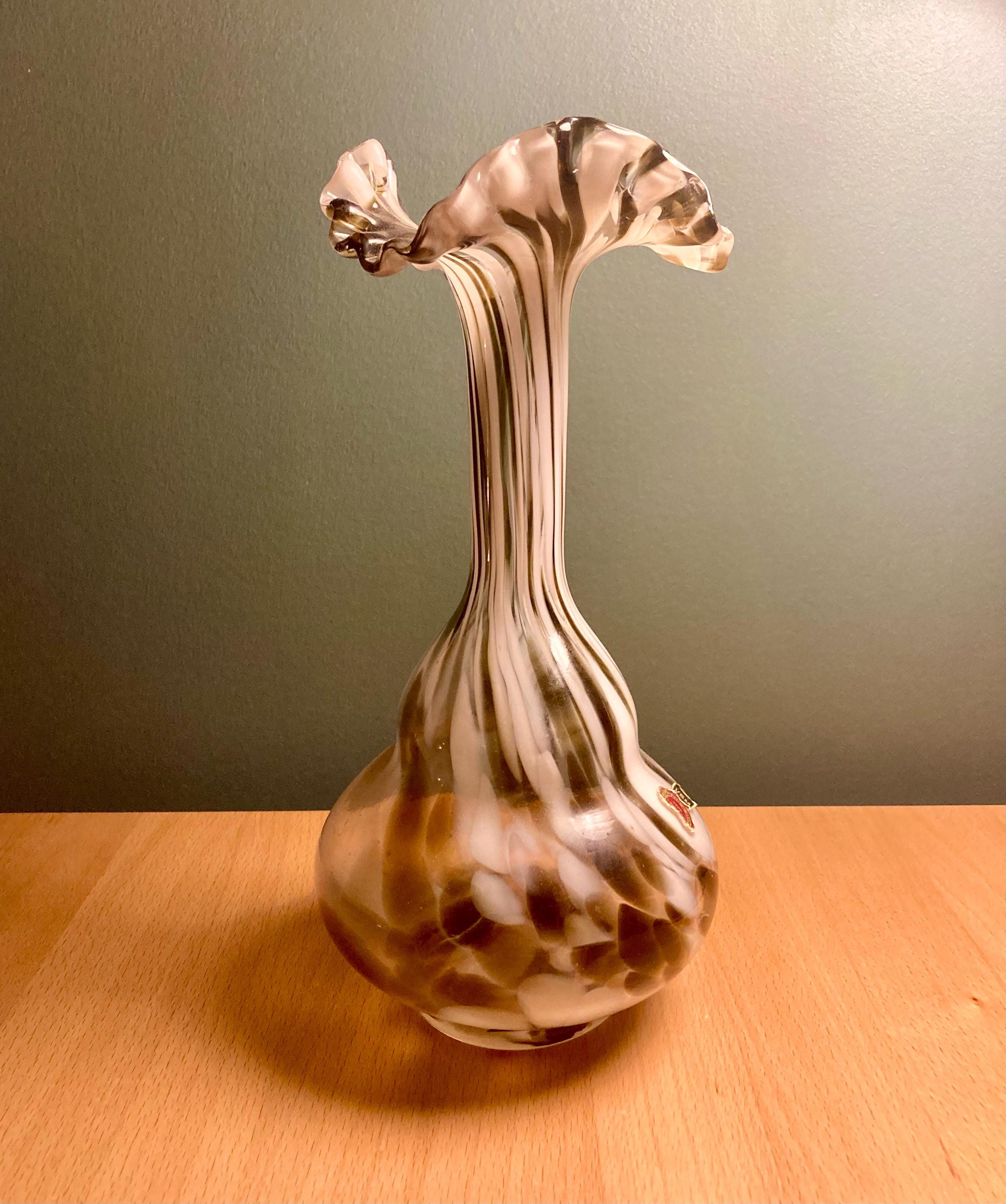 Vase Abstrait Italien Signé CH 90 – Pièce Unique En Céramique, Années 90