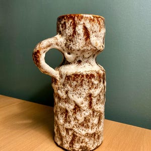 Jopeko Vase Or Jar In Fat Lava, West German 1960s Handmade Mid-Century Design, With Unique Number