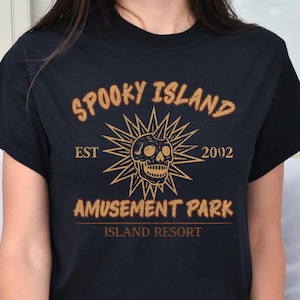 Spooky Island Shirt Halloween 90s Retro Graphic Tee Summerween