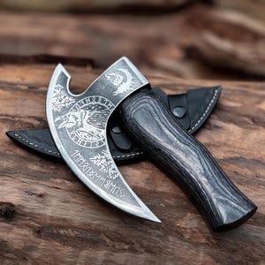 Handmade Viking pizza axe, Viking axe, viking gifts, viking knife, pizza axe stainless, viking pizza cutter, hand forged axe, hatchet
