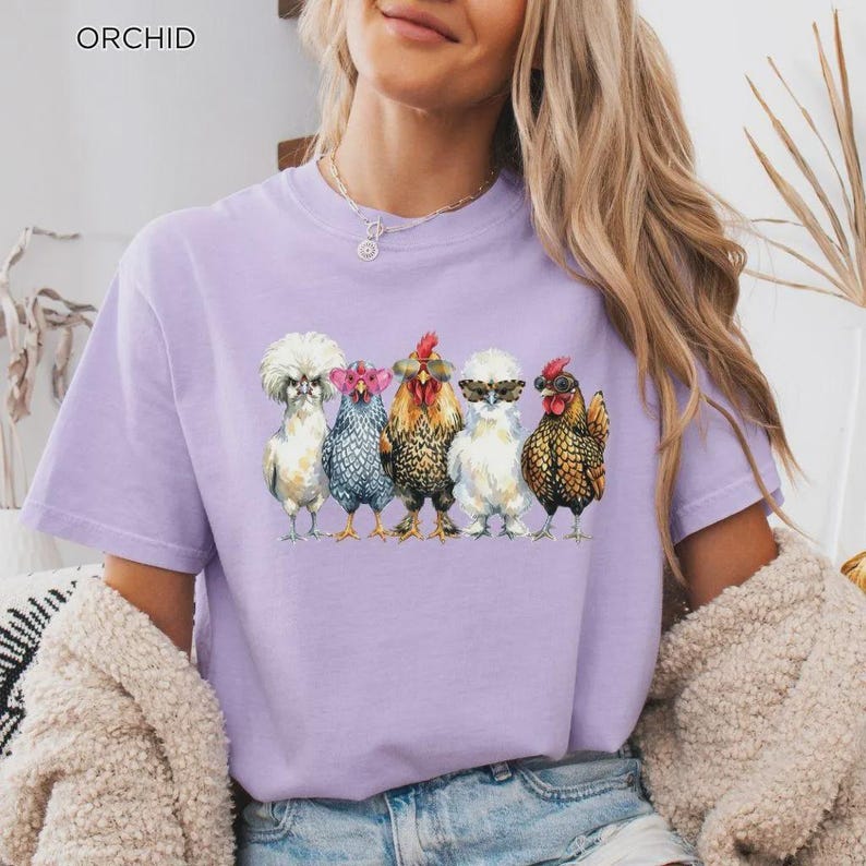 Chicken Shirt, Personalization, Funny Farmer Shirt, Chicken Lover Shirt, Farm Animal Tee, Mother's Day Chicken Gift, Farm Girls Tee image 6