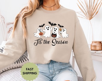 Tis The Season Sweatshirt, Halloween Sweatshirt, Fall Sweatshirt, Spooky Season Sweatshirt, Autumn Sweatshirt, Thanksgiving Sweatshirt