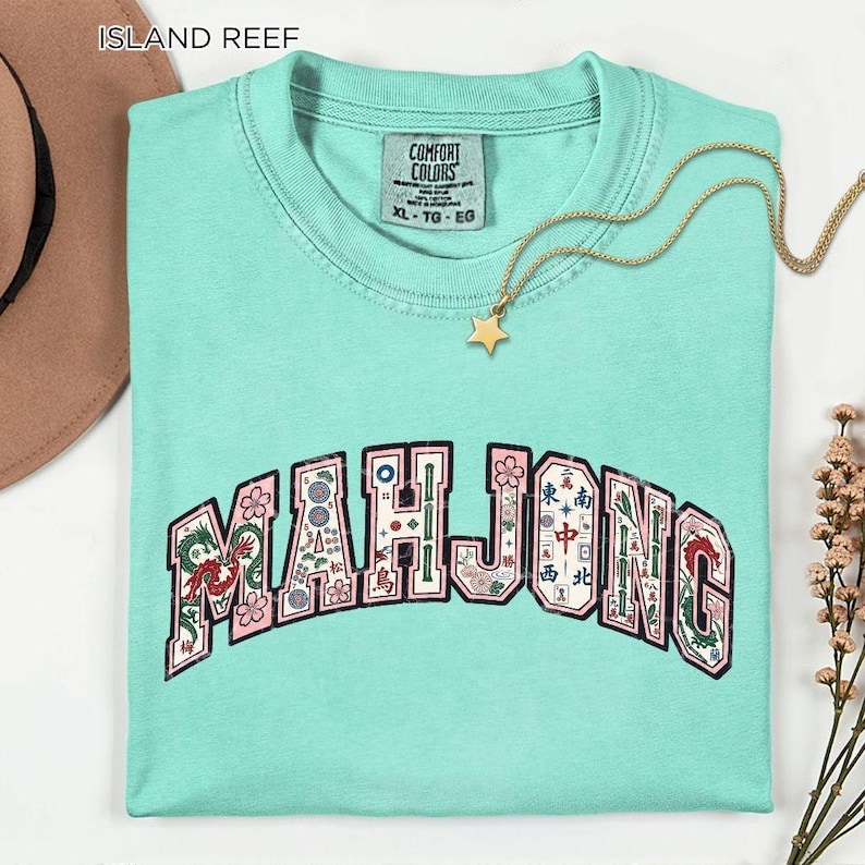 Mahjong-tröja, Mahjong-älskare-t-shirt, spelkvällsgrafik-tröja, rolig Mahjong-spelare-tröja, kakelspelsentusiast unisex presenttröja bild 2