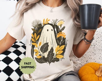 Boho Floral Ghost Shirt, Halloween Ghost Shirt, Funny Halloween Shirt, Pumpkin Shirt, Floral Fall Shirt, Spooky Season Shirt, Boo Shirt