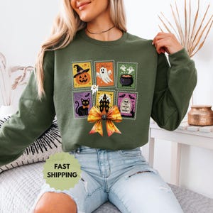 Spooky Season Sweatshirt, Retro Vintage Fall Graphic, Cozy Autumn Gift, Trendy Spooky Vibes Outfit
