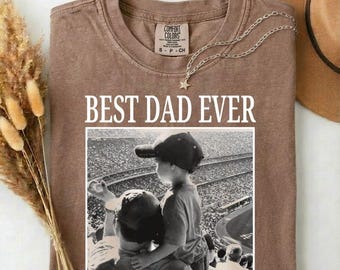 Custom Photo Best Dad Ever Shirt, Personalized Dad Picture T-Shirt, I Love Dad Tee, Grandpa Gift Shirt, Christmas Gift for Dad