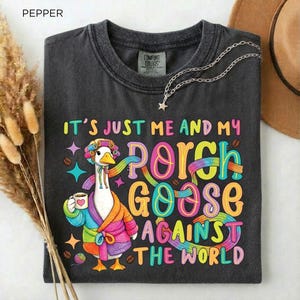 Gås mot världen-tröja, rolig trädgårdsgås-tröja, Cottagecore-tröja med djurmotiv, udda naturhumor unisex-gåva