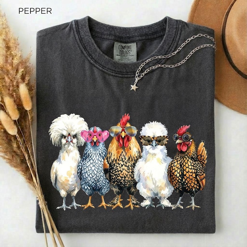 Chicken Shirt, Personalization, Funny Farmer Shirt, Chicken Lover Shirt, Farm Animal Tee, Mother's Day Chicken Gift, Farm Girls Tee image 18