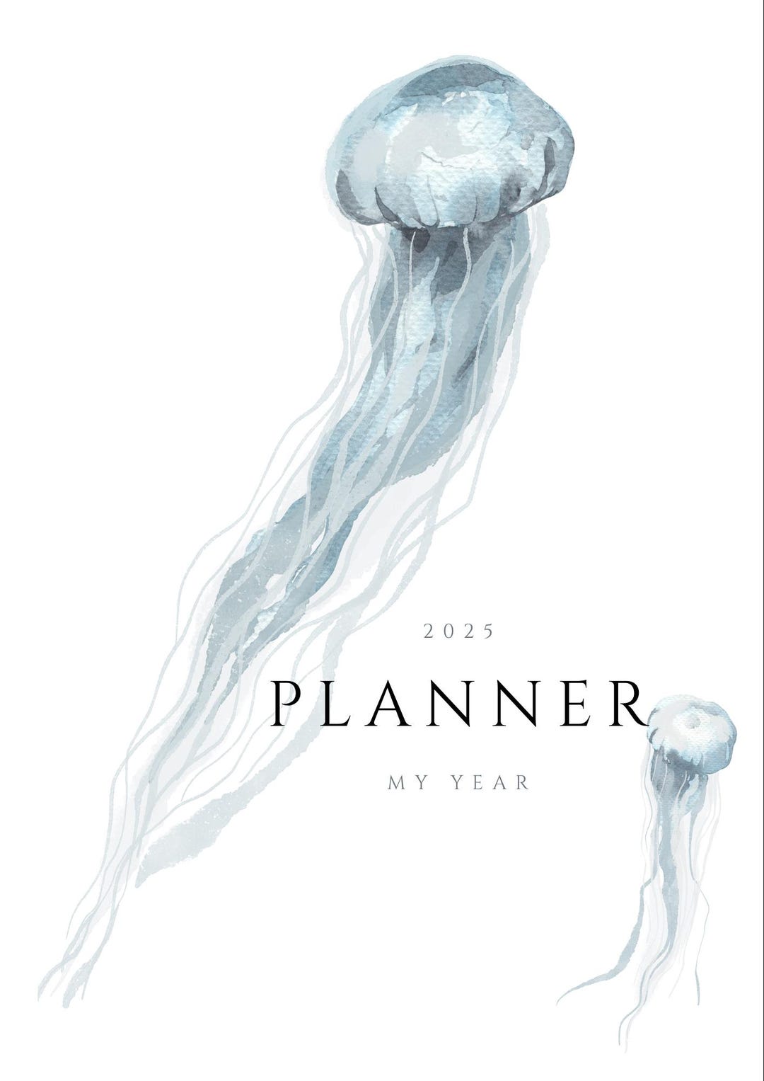 Minimalist 2025 Planner Digital Download Aesthetic Jellyfish Design ...