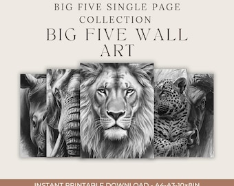 Grafika ścienna „Wielka Piątka Safari” – do pobrania w wersji cyfrowej