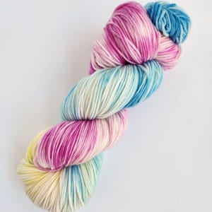 Hand Dyed Yarn, Fingering Weight, Superwash Merino, Cashmere, and Nylon in Easter Egg