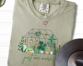 Funny plant t-shirt, Botanical, Plant Lady, Plant Mama, Just one more, Potted Plant, Garden Humor, Gardening Tee, Nature Lover