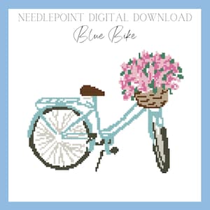 Blue Bike - Digital Needlepoint Chart