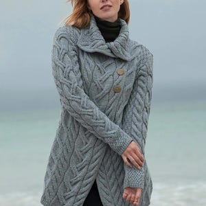 アイルランド産メリノウールロングカーディガン、「クリフウォーク」| グランマスクエアカーディガン、コットンカーディガン、クロシェカーディガン、コットンボンバー、フローラルカーディガン、