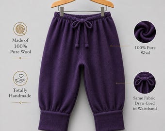Wool Medieval Pant loose fit Trousers pure Virgin Wool