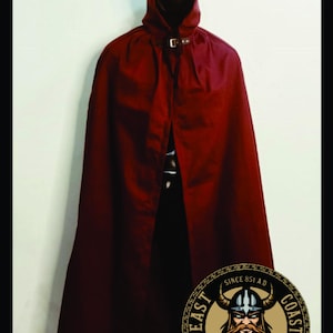 Medieval Hooded Cloak Canvas LARP Costume
