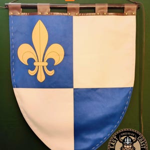 Ancient Medieval Hand Stitched Wool Sublimated Banners/Flags for wall decoration/Events along with wooden poles and leather strap to hang