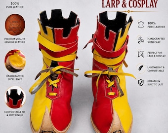 Zweifarbige Leder Schuhe für Larp und Cosplay von Landsknecht