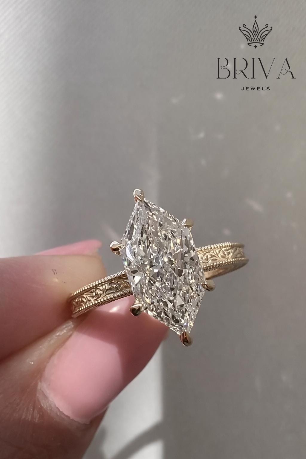 Lab grown diamond engagement ring - Etsy 日本