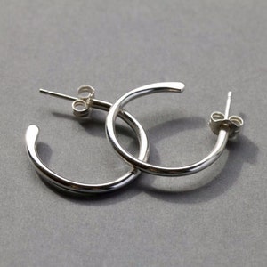 Tapered hoop earrings, plain hoop earrings, tapered hoops, small hoops, Minimalist, handmade jewellery, gift image 3