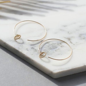 Hoop earrings, charm earrings, dainty jewellery, delicate earrings,  Minimalist, handmade jewellery, gift