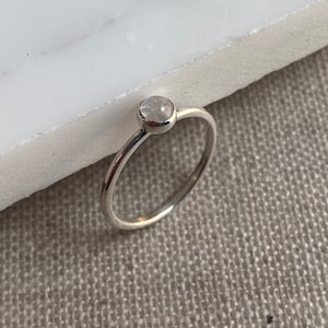Sterling silver Moonstone stacking ring, dainty silver ring, gemstone ring, stacking ring, delicate jewellery,  Minimalist, handmade