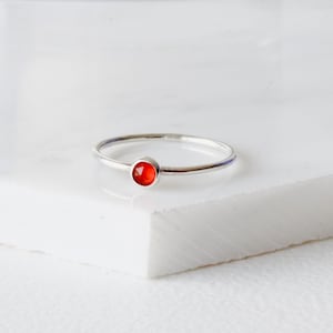 Sterling silver Carnelian dainty ring, Thin silver ring, gemstone ring, stacking ring, delicate jewellery, Minimalist, handmade jewellery