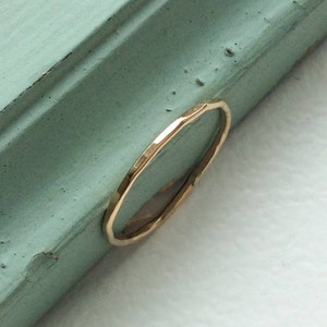 Solid gold 1mm thin ring, real gold ring, dainty ring, Minimalist, handmade jewellery ,gift