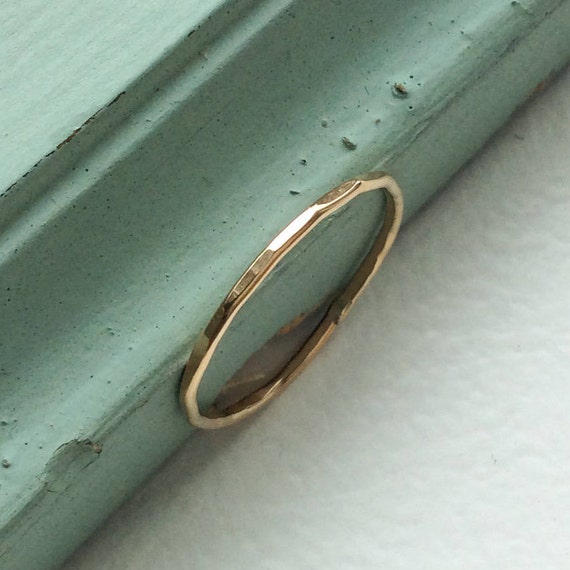 Or Rose Argent HIJONES Femme Acier Inoxydable 1mm Mince Bague Anneau Empilable Midi Plaine Polie