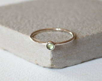Sterling silver Prehnite thin ring, thin silver ring, gemstone ring, stacking ring, delicate jewellery,, gift