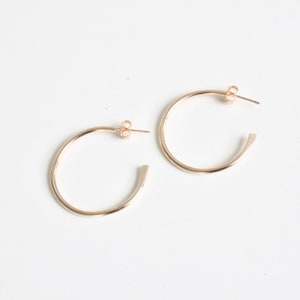 Tapered hoop earrings, plain hoop earrings, tapered hoops, small hoops, Minimalist, handmade jewellery, gift image 2