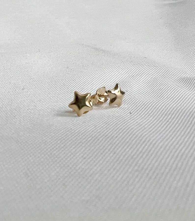 Star stud earrings, infinity, dainty earrings, delicate earrings, gift for her, crystal and stone, Minimalist, handmade jewellery, gift image 1