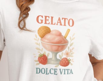 Gelato Dolce Vita-shirt, Comfort Colors 1717 Italiaans dessert-T-shirt,