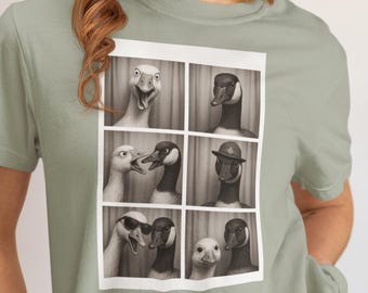 Rolig gås-fotoautomatsskjorta Comfort Colors 1717 bomullströja fågelgrafik