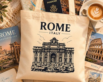 Rom Einkaufstasche Trevi Brunnen Reise Geschenk Italien Canvas Einkaufstasche Souvenir
