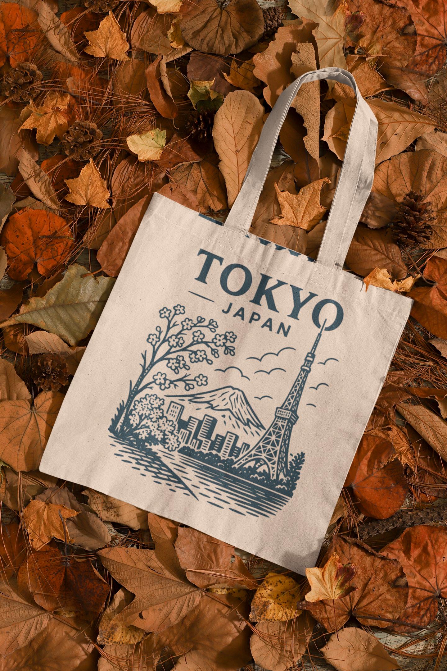Tokyo Skyline Canvas Tote Bag: Japan Travel Souvenir - Etsy