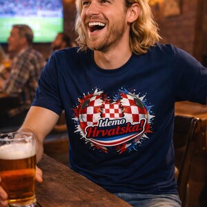 Croatia Soccer Shirt Croatian Pride Football Cotton Tee Unisex image 6