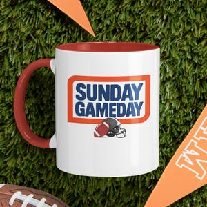 Retro Football Mug: 11oz Ceramic Coffee Cup with Colorful Handle