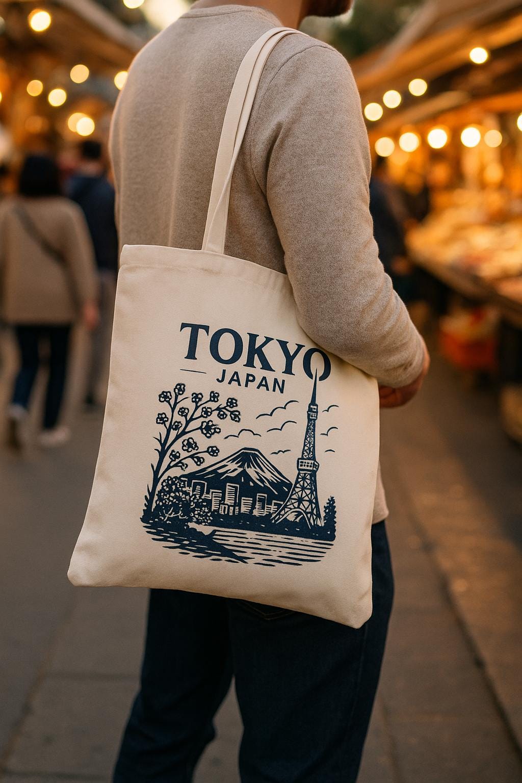 Tokyo Skyline Canvas Tote Bag: Japan Travel Souvenir - Etsy