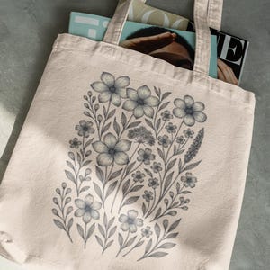 Floral Canvas Tote Bag: Wild Garden Design, Eco-Friendly Shopping