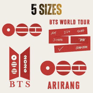 BTS Embroidery Design Bundle, K-Pop Inspired Logos (Instant Download)