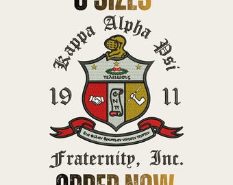 Motif de broderie écusson Alpha Psi Kappa | Fichier de lettres grecques de la fraternité (téléchargement instantané)