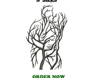 Motif de broderie couple qui s'embrasse – Art de la silhouette (téléchargement numérique)