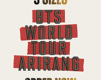 Motif de broderie BTS World Tour | Point de logo d'avion Kpop (5 tailles)