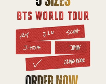 Motif de broderie BTS World Tour | Fan art Kpop (téléchargement numérique)