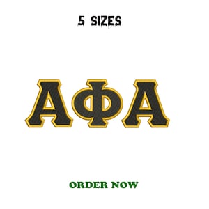File per ricamo Alpha Phi Alpha, lettere greche della confraternita (download digitale)
